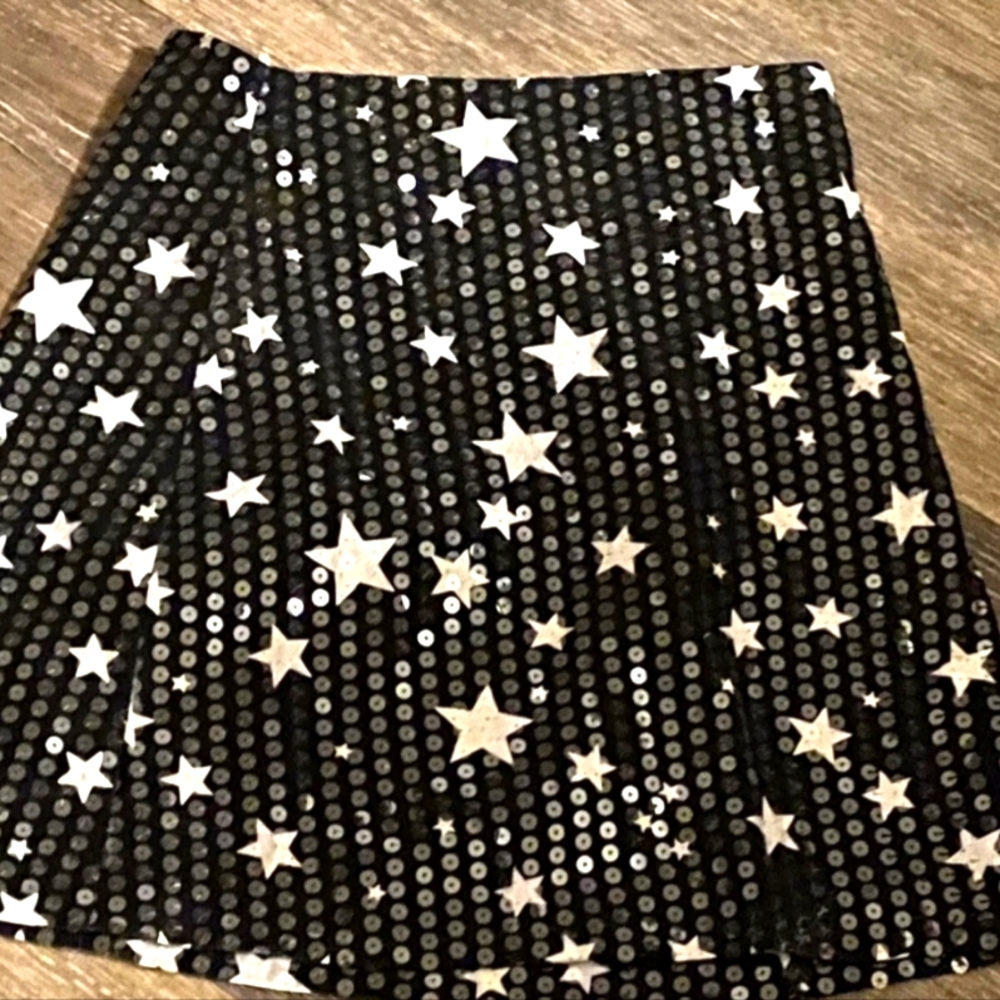 KULE Star Sequin Mini Skirt Black And Silver Size Small NWT RARE SOLD OUT